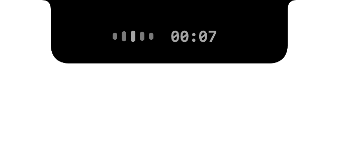 cmd voice recording HUD floating above a clean Mac writing surface